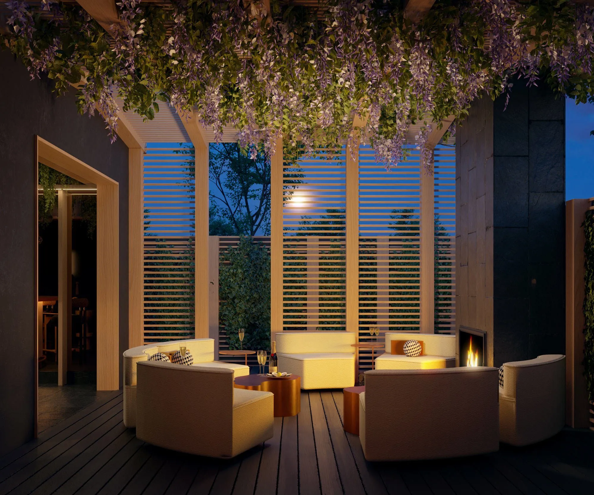 Champagne Lounge in St Helena — boutique hospitality interior